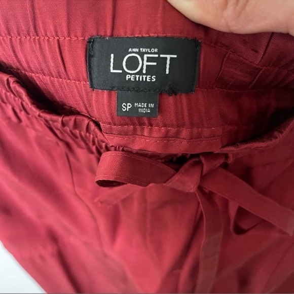 Ann Taylor LOFT Women’s Pant Trousers Size SP Rusty Red Drawstring Pants - Picture 3 of 9